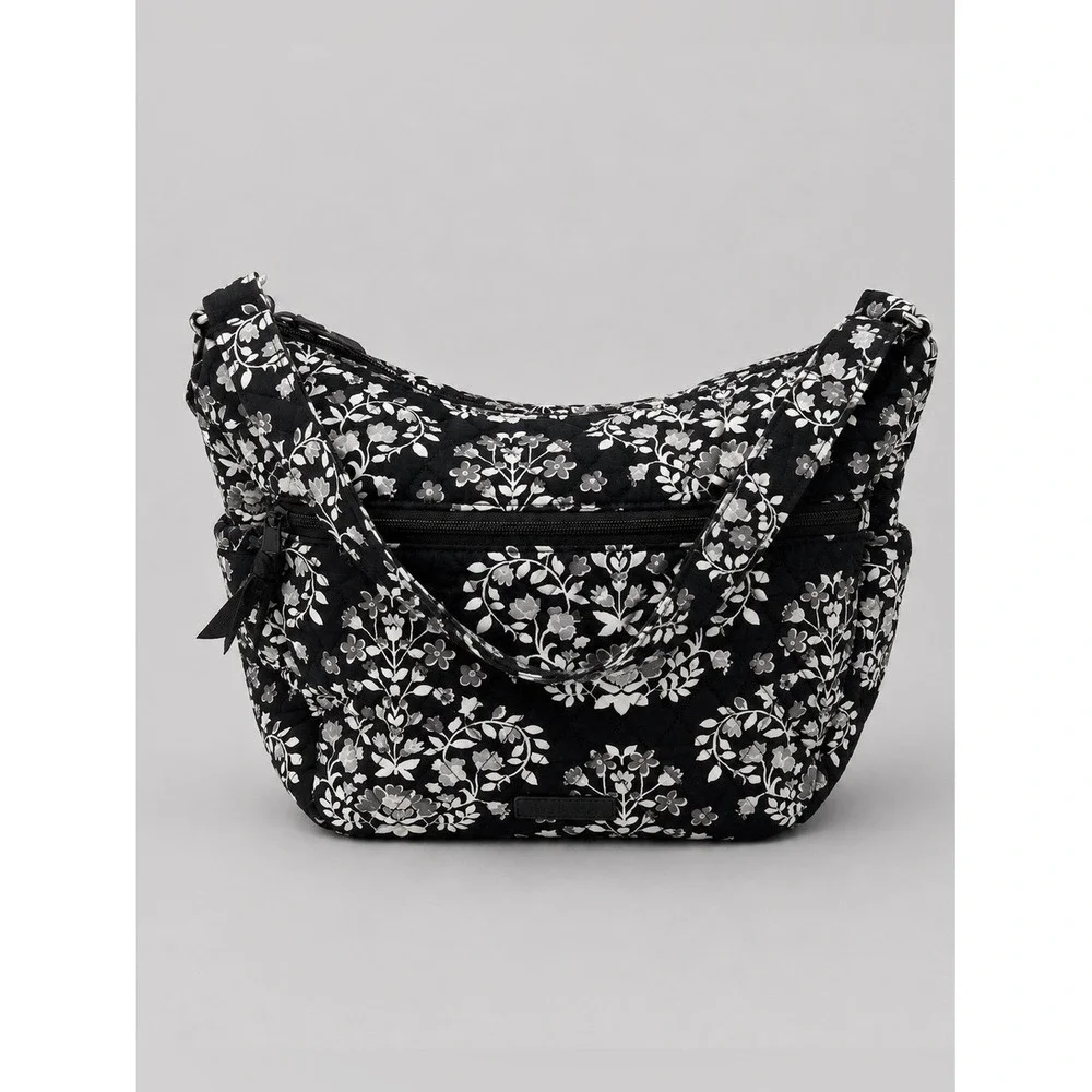Vera Bradley Chandelier Noir Hobo Bag Essential Shoulder Purse Quilted Bohemian